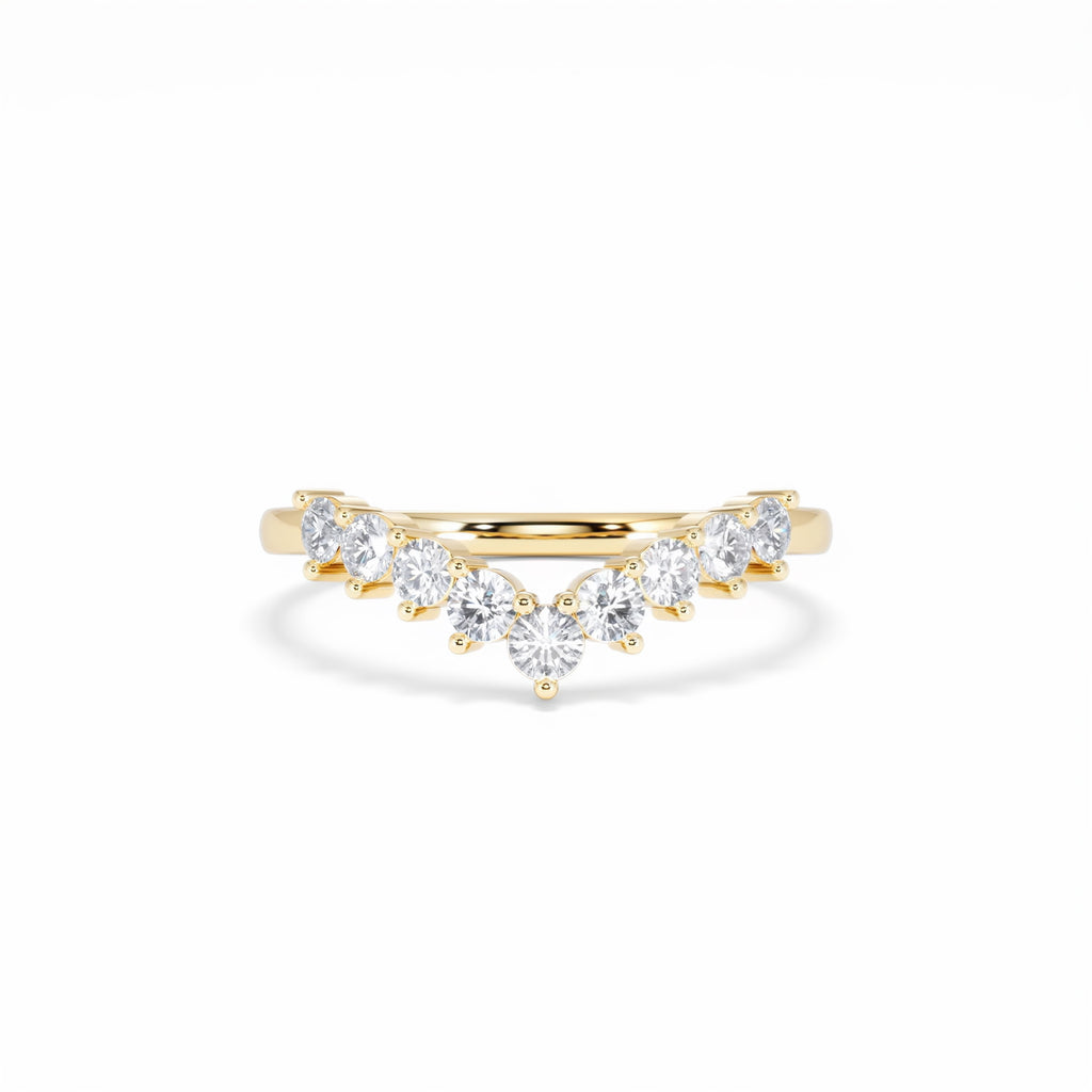 0.50ct Lab Diamond Wishbone Ring H/Si Quality in 9K Yellow Gold