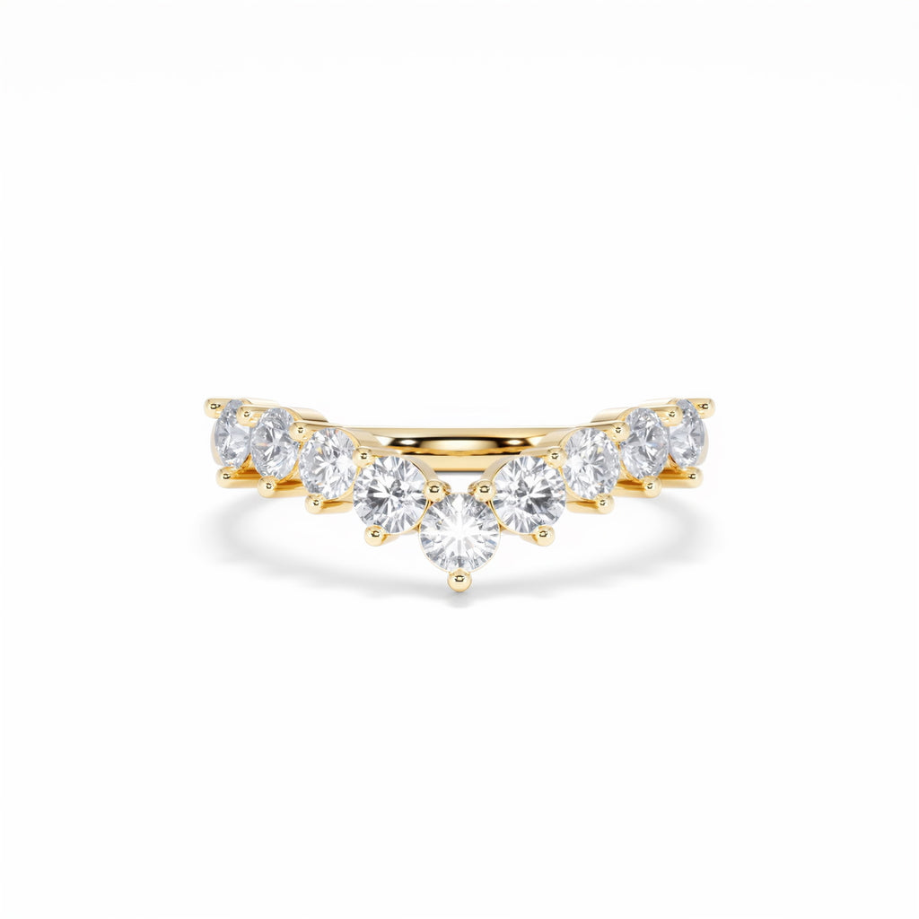 0.75ct Lab Diamond Wishbone Ring H/Si Quality in 9K Yellow Gold