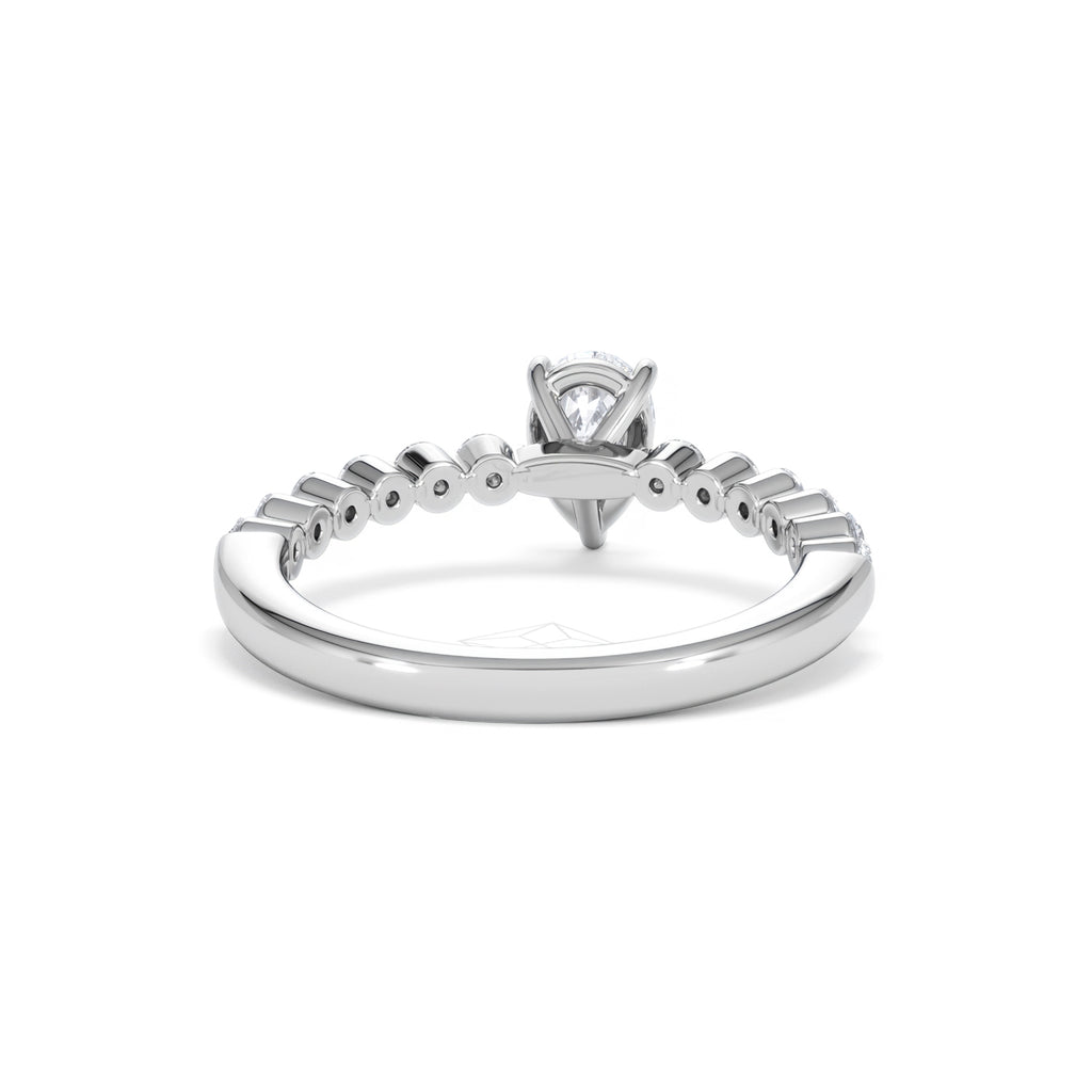 Solstice Pear Cut 0.80ct Lab Diamond Engagement Ring F/VS in 9k White Gold