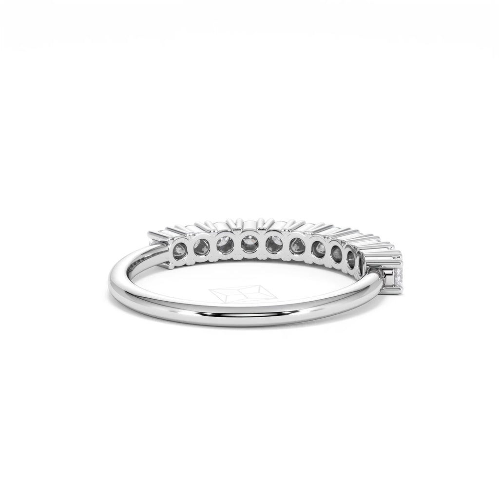 Twilight Lab Diamond 0.50ct H/SI Half Eternity Ring 925 Silver