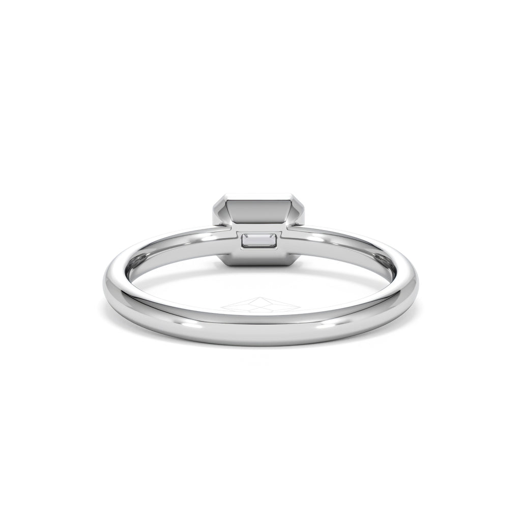 Horizon Emerald Cut Lab Diamond Solitaire Ring 0.50ct H/SI in 9K White Gold