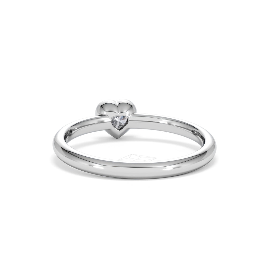 Horizon Heart Cut Lab Diamond Solitaire Ring 0.25ct H/SI in 925 Silver