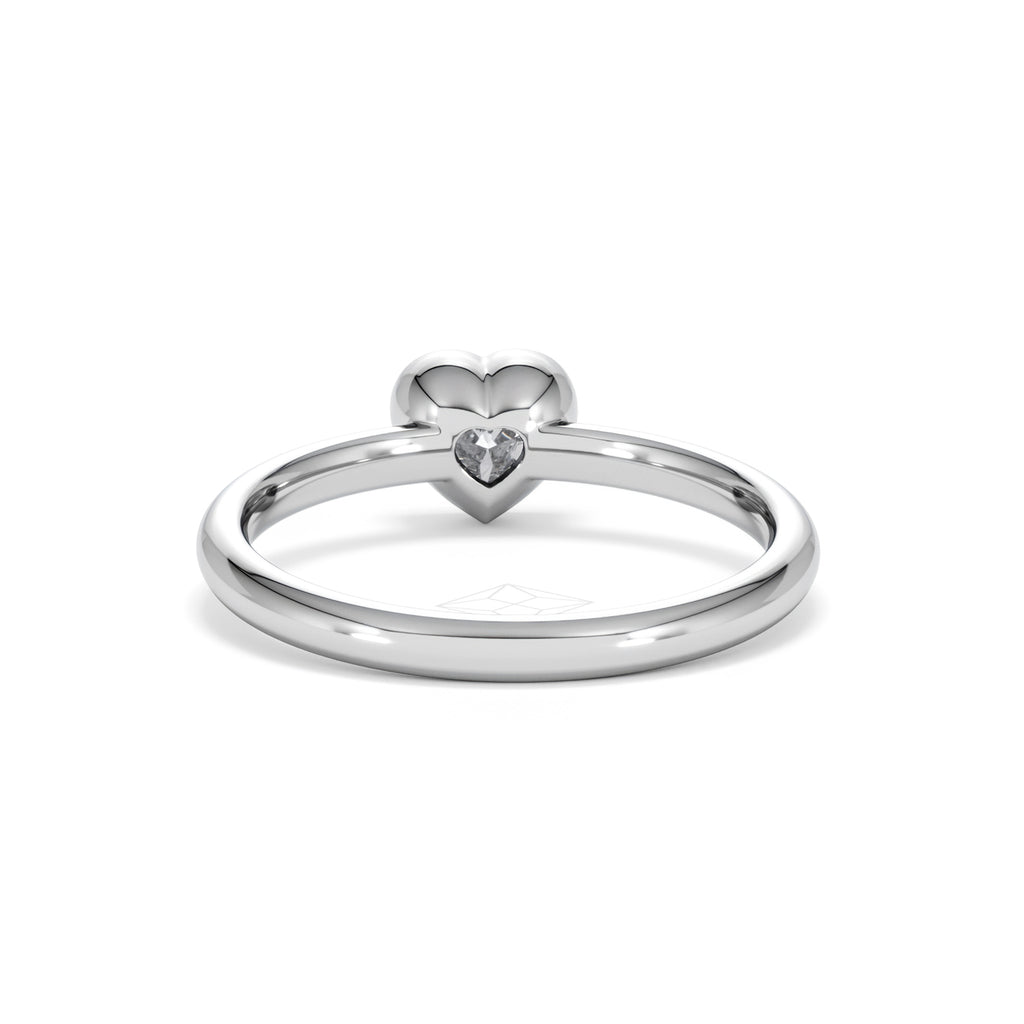 Horizon Heart Cut Lab Diamond Solitaire Ring 0.50ct H/SI in 9K White Gold