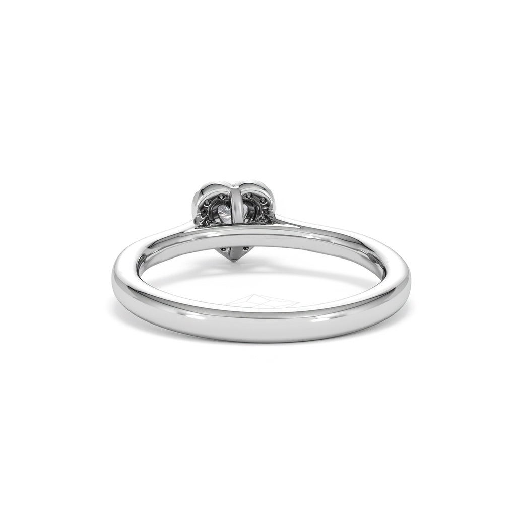 Lumia Heart Cut Lab Diamond Halo Ring 0.33ct F/VS in 925 Silver