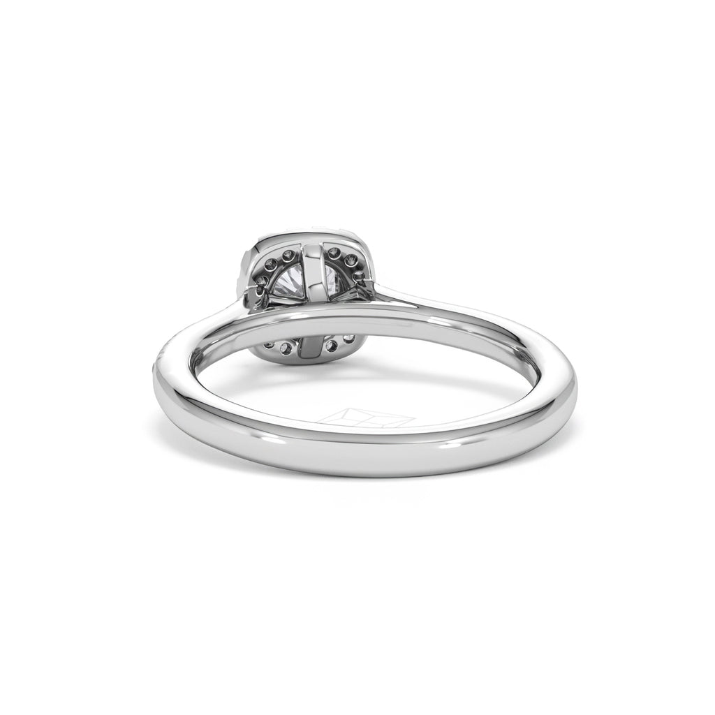 Lumia Cushion Cut Lab Diamond Halo Ring 0.70ct F/VS in 9K White Gold