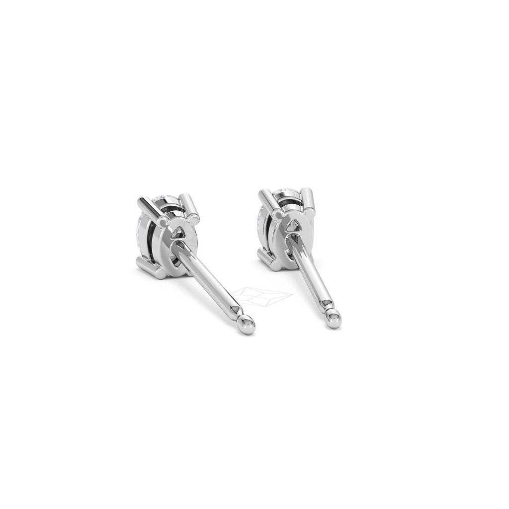 Naomi Oval Cut Lab Diamond Stud Earrings 0.50ct H/SI in 9K White Gold