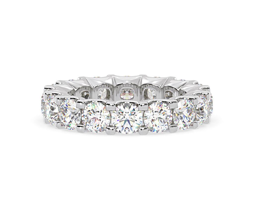 Chloe Lab Diamond Eternity Ring 18K White Gold Claw Set 5.00ct G/Vs