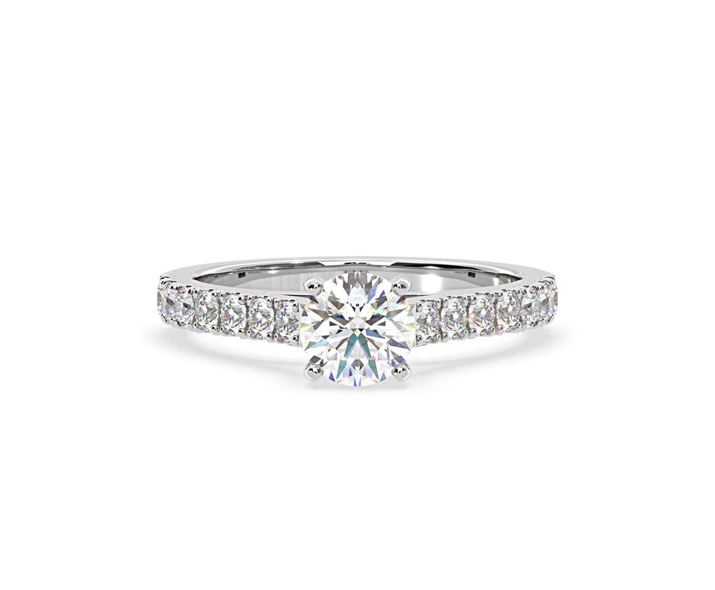 Natalia GIA Diamond Engagement Side Stone Ring Platinum 1.50CT G/SI2