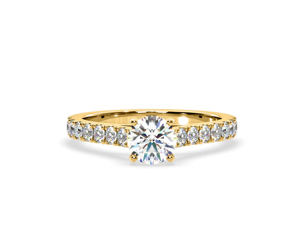 Natalia Lab Diamond Engagement Side Stone Ring 18K Gold 2.50CT F/VS1