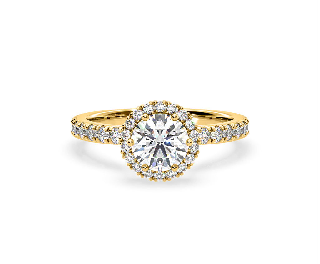 Alessandra Lab Diamond Engagement Ring 18K Gold 1.70CT F/VS1