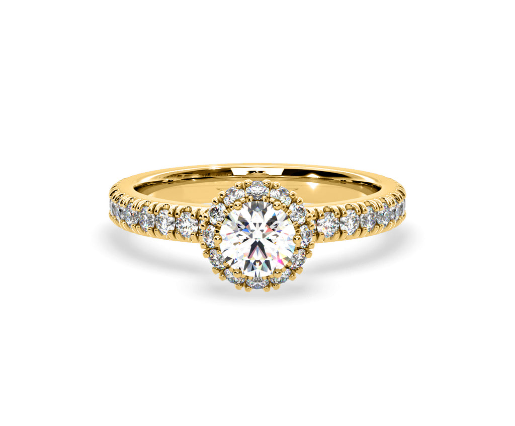 Alessandra Lab Diamond Engagement Ring 18K Gold 1.10CT F/VS1