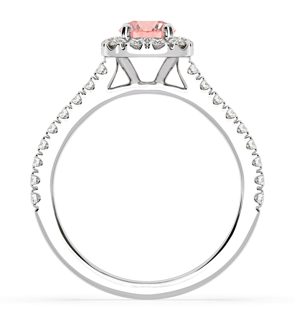 Elizabeth Pink Lab Diamond 1.00ct Halo Ring in Platinum - Elara Collection