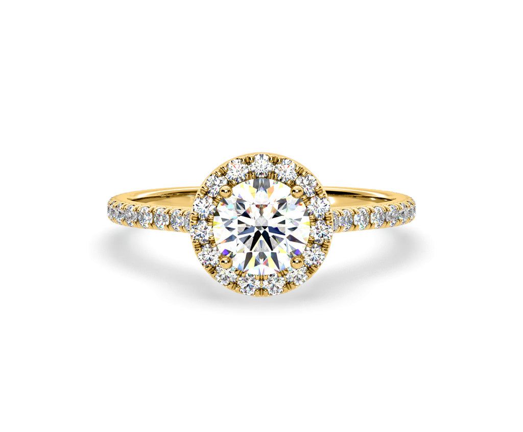 Reina Lab Diamond Halo Engagement Ring in 18K Gold 1.80ct F/VS1