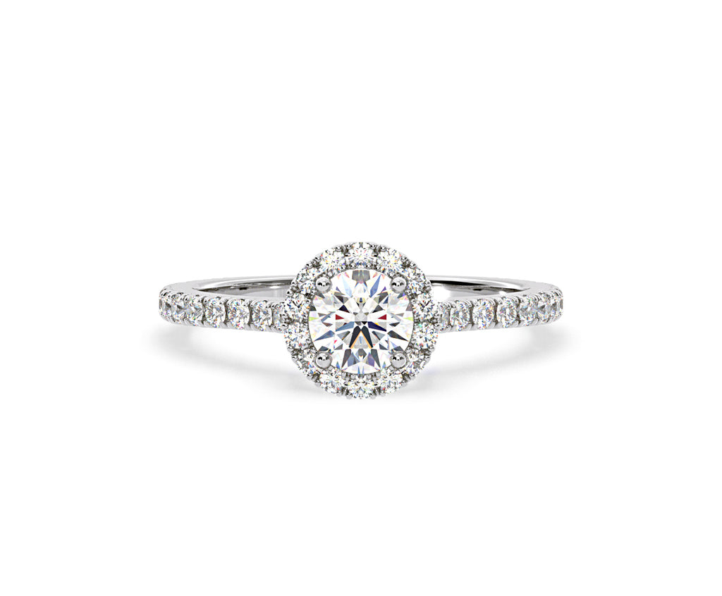 Reina Lab Diamond Halo Engagement Ring in Platinum 1.10ct F/VS1