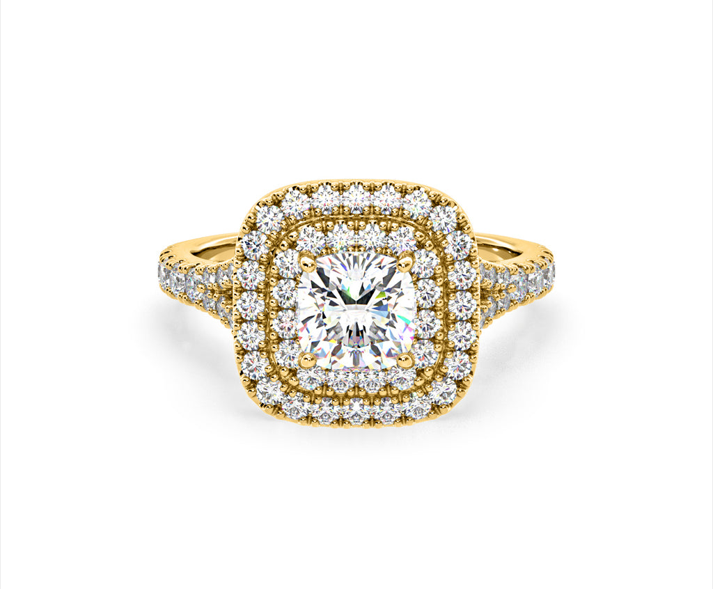 Anastasia Lab Diamond Halo Engagement Ring in 18K Gold 1.85ct F/VS1