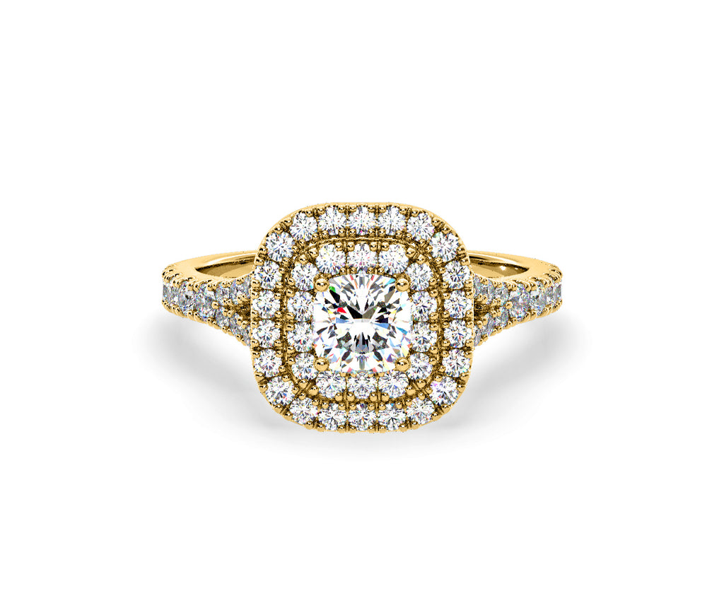 Anastasia Diamond Halo Engagement Ring in 18K Gold 1.30ct G/SI2