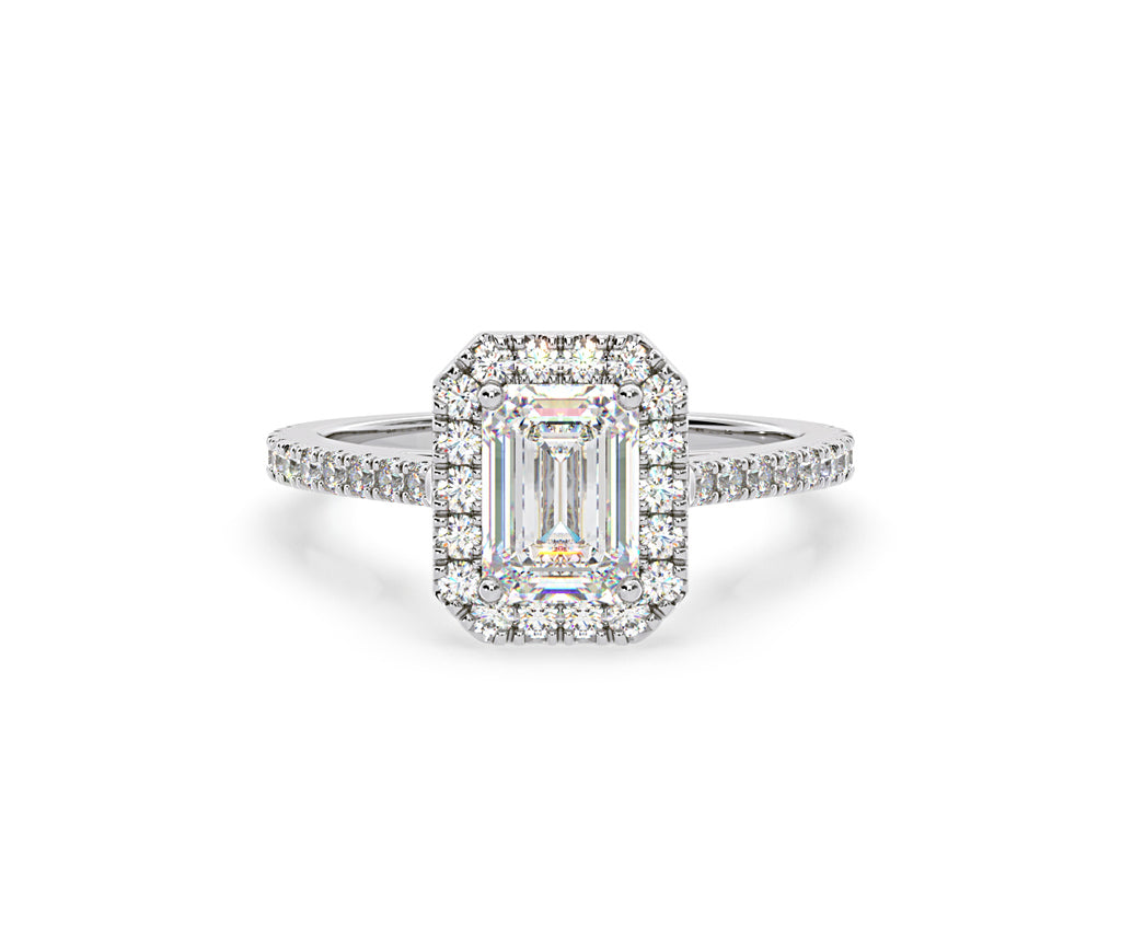 Annabelle GIA Diamond Halo Engagement Ring in Platinum 1.65ct G/VS2