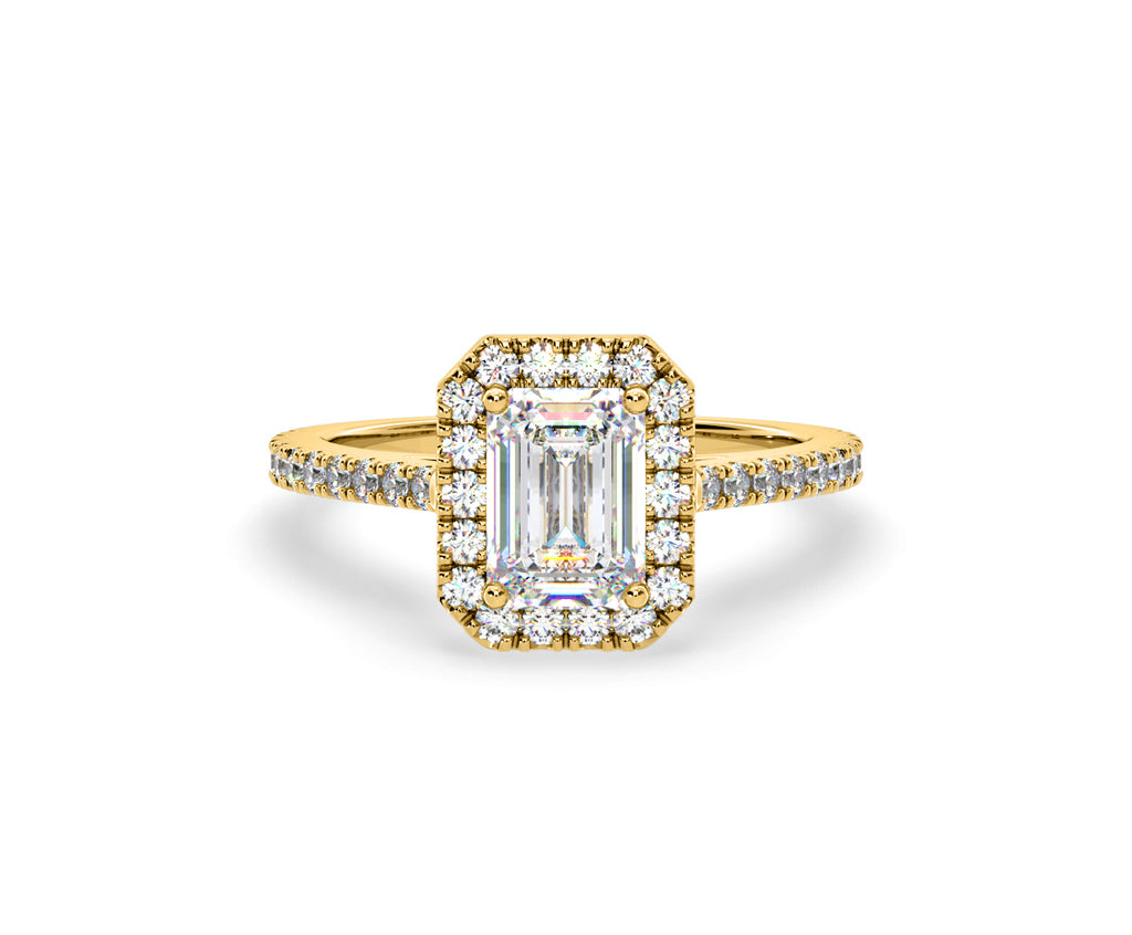 Annabelle GIA Diamond Halo Engagement Ring in 18K Gold 1.65ct G/VS2