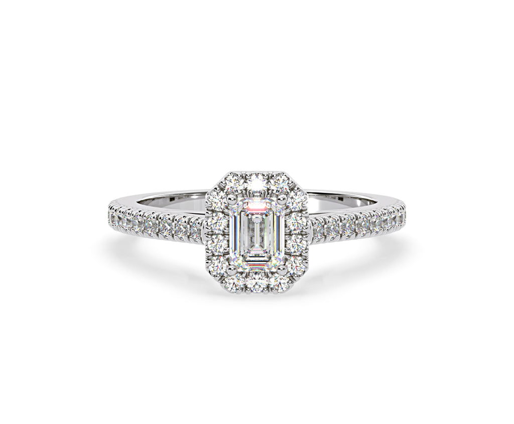 Annabelle Diamond Halo Engagement Ring in Platinum 1ct G/VS2