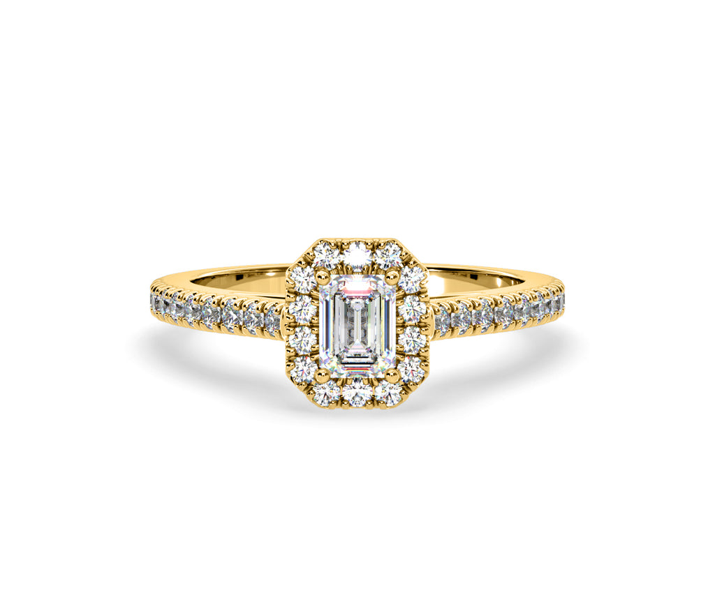 Annabelle GIA Diamond Halo Engagement Ring in 18K Gold 1.35ct G/VS1