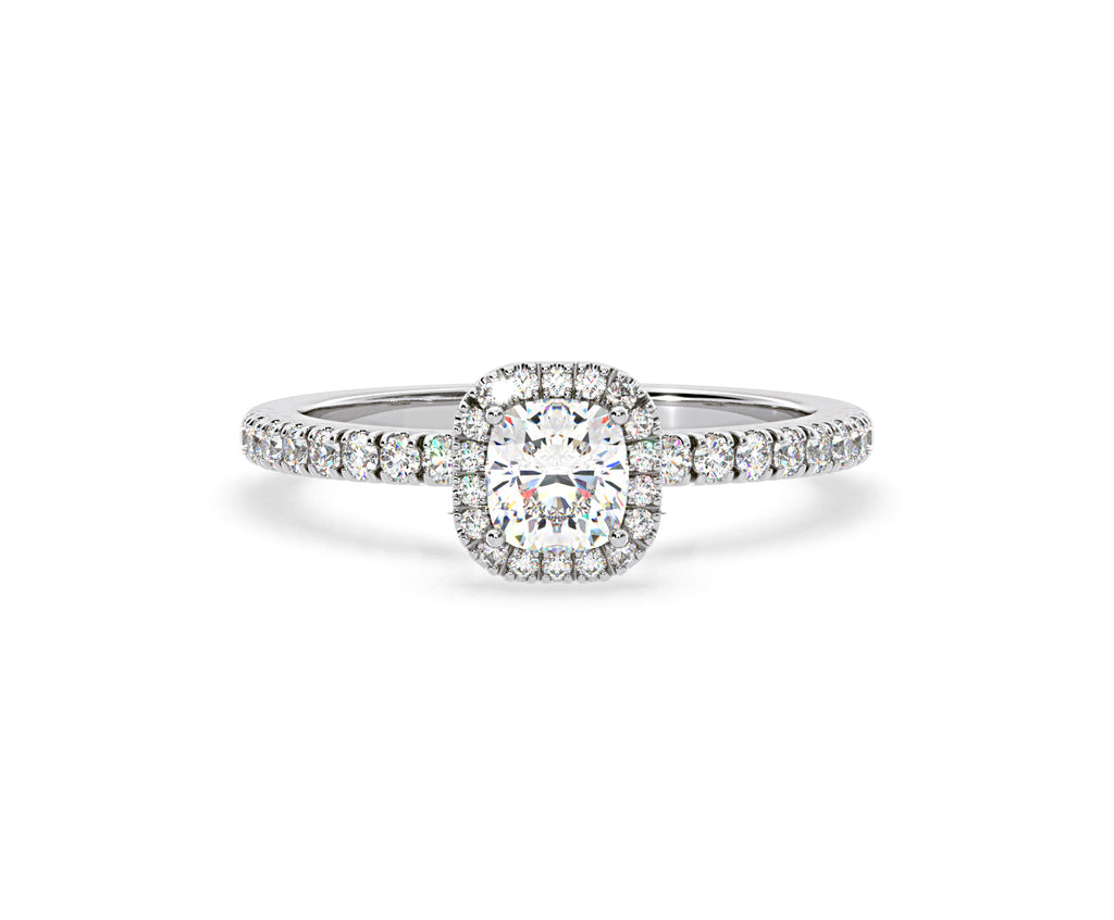 Beatrice Diamond Halo Engagement Ring in Platinum 1ct G/VS2