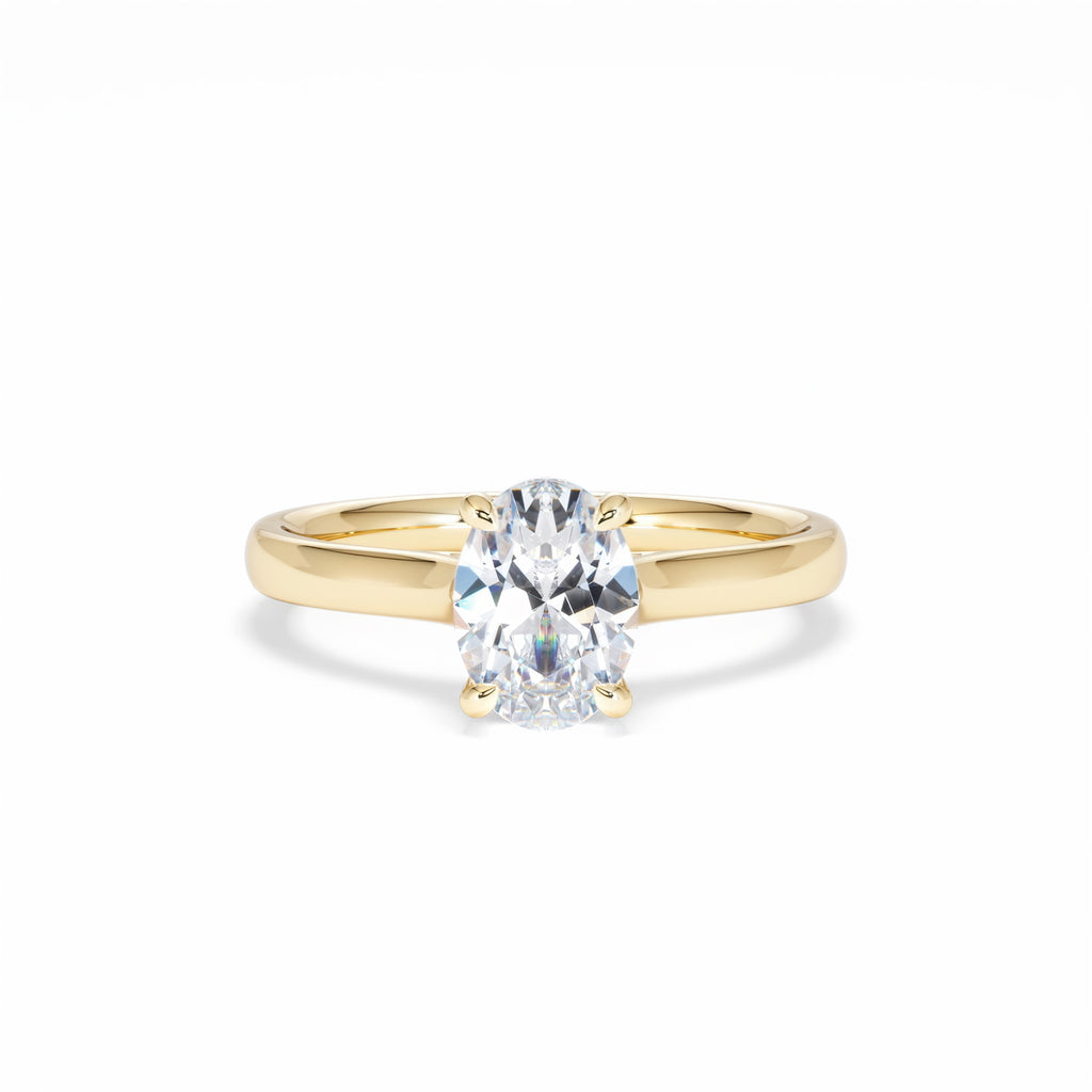 Amora Oval 1.00ct Lab Diamond Engagement Ring F/VS1 Set in 18K Gold