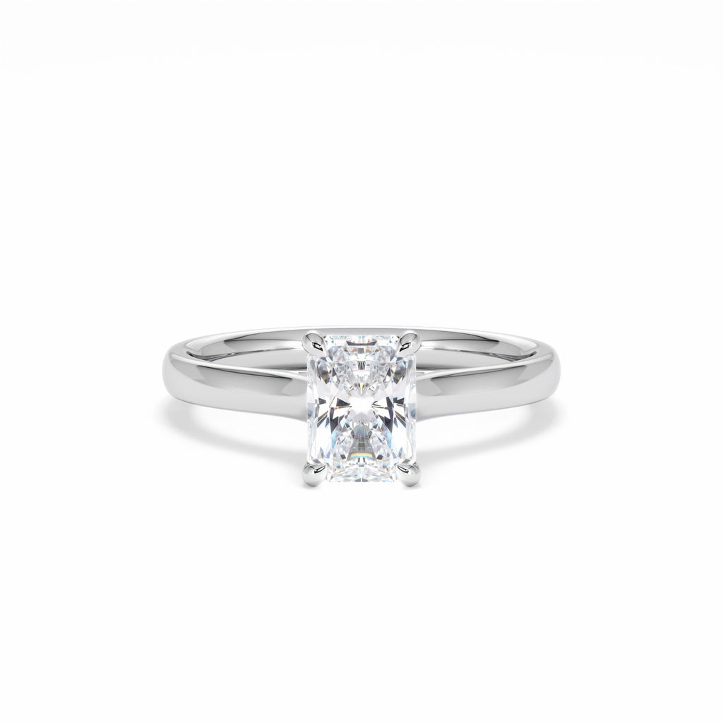 Amora Radiant 1.00ct Lab Diamond Engagement Ring F/VS1 Set in 18K White Gold