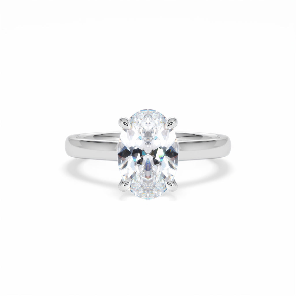 Amora Oval 2.00ct Hidden Halo Lab Diamond Engagement Ring F/VS1 Set in Platinum