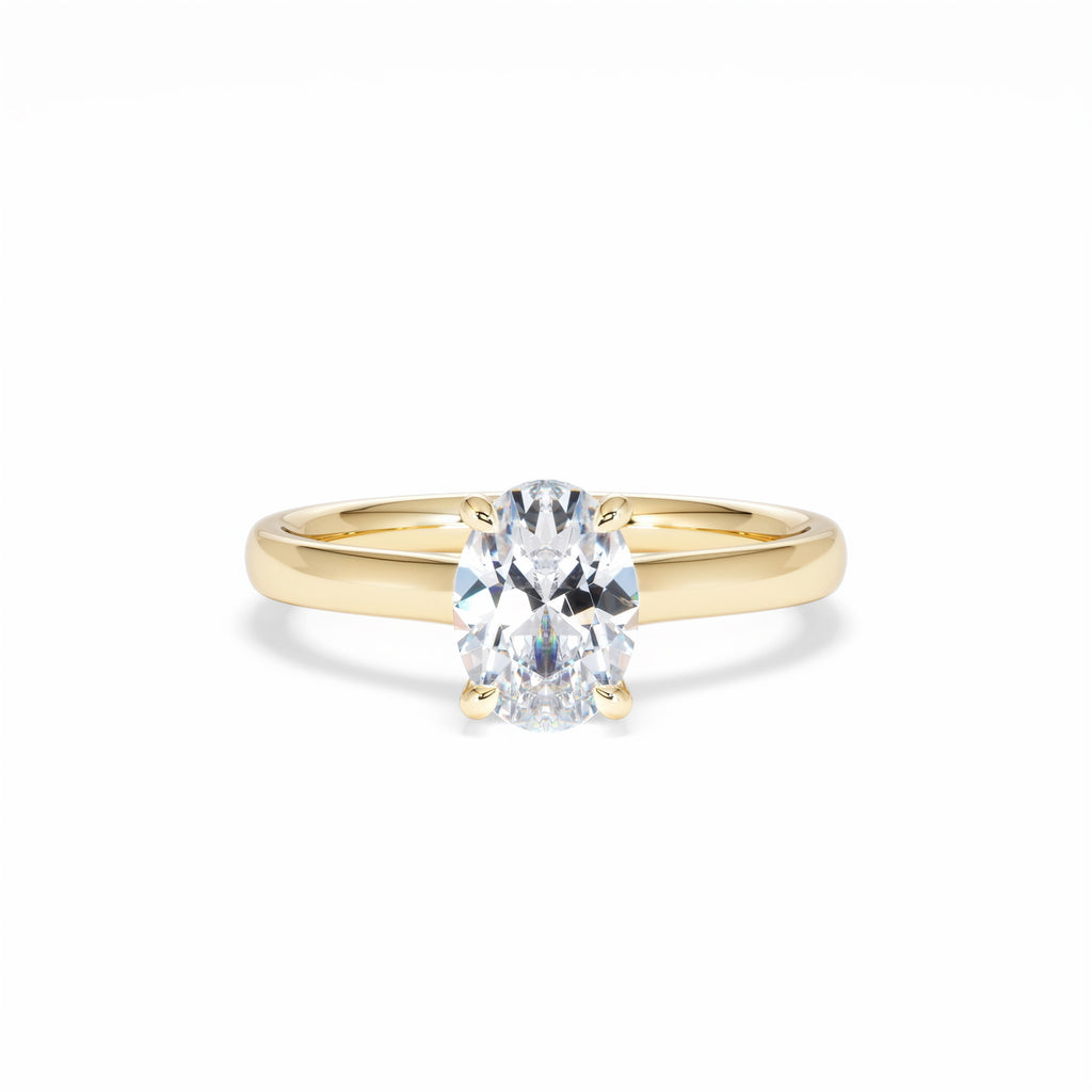 Amora Oval 1.00ct Hidden Halo Diamond Engagement Ring G/VS1 Set in 18K Gold