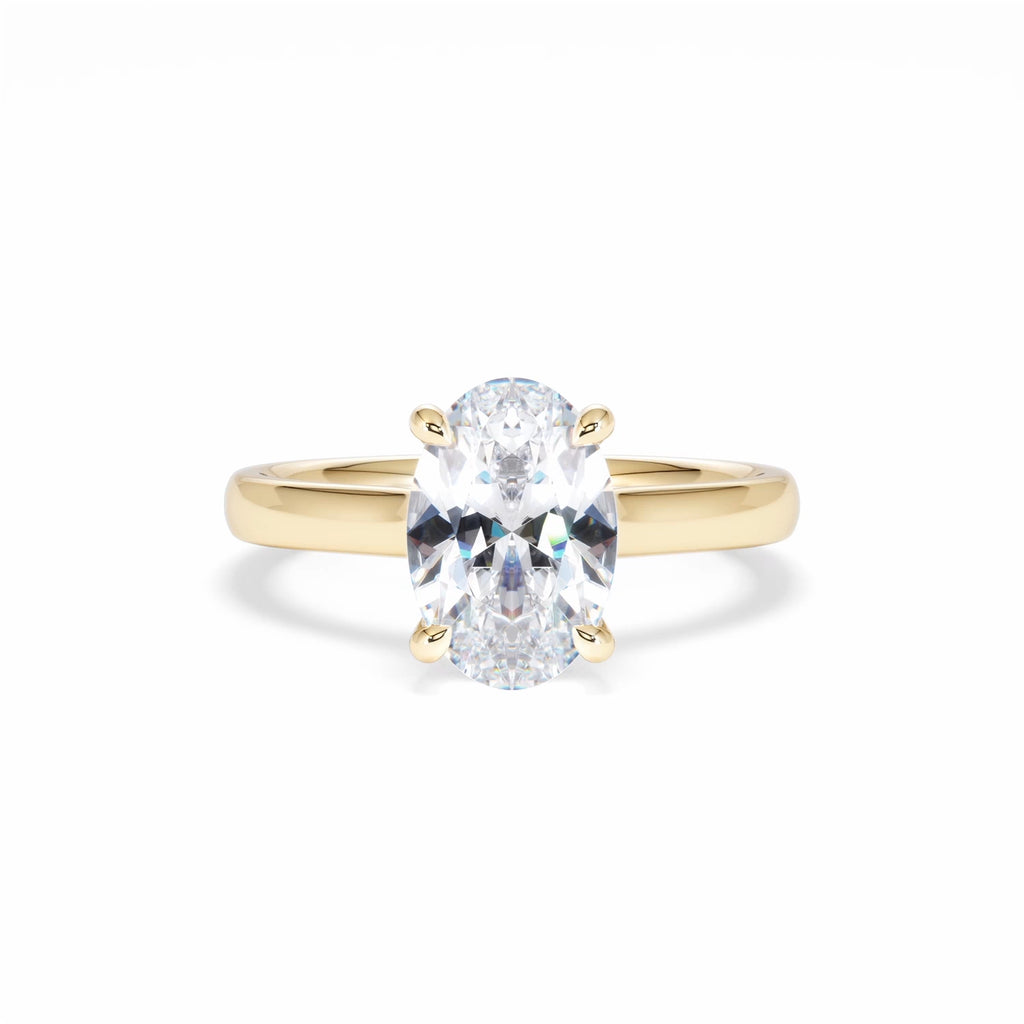 Amora Oval 2.00ct Hidden Halo Lab Diamond Engagement Ring F/VS1 Set in 18K Gold