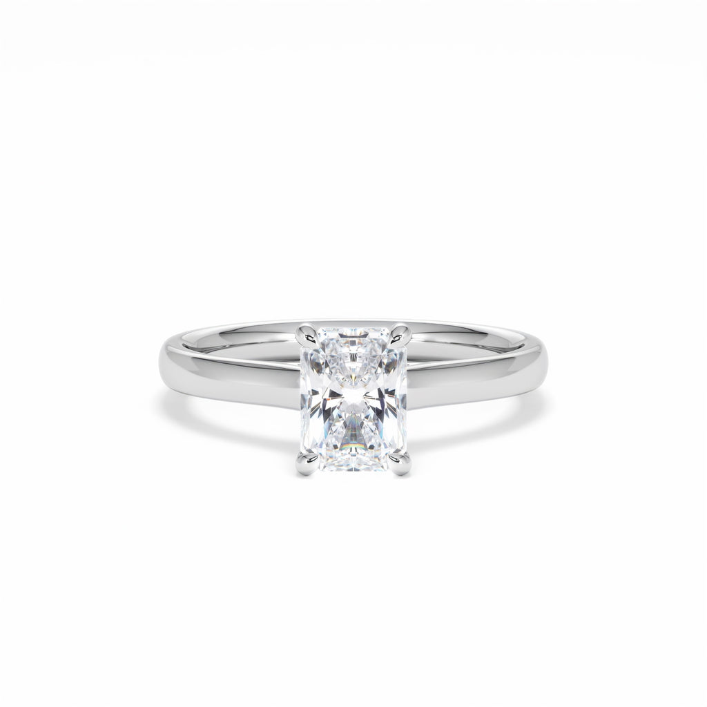 Amora Radiant 1.00ct Hidden Halo Diamond Engagement Ring G/VS1 Set in Platinum