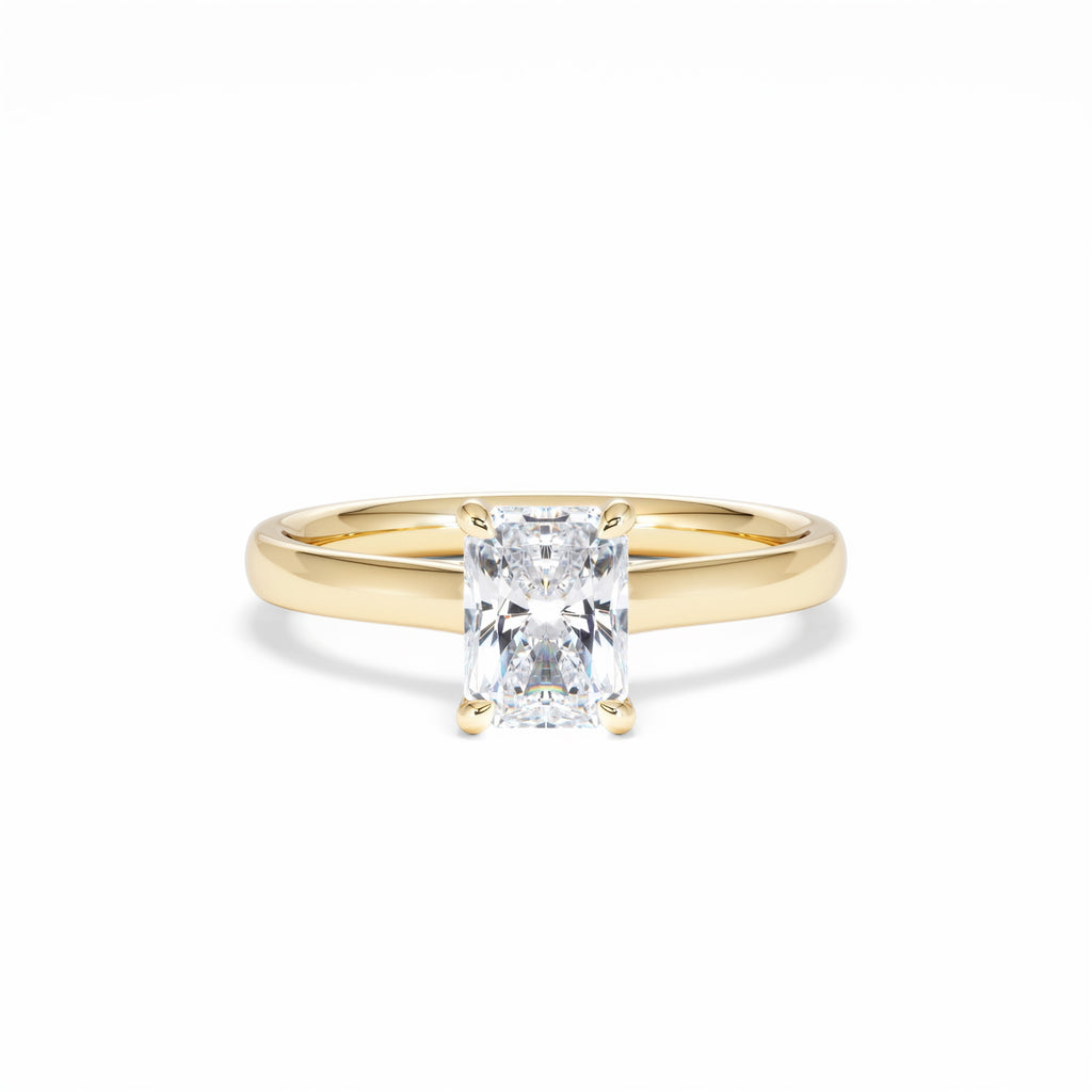 Amora Radiant 1.00ct Hidden Halo Lab Diamond Engagement Ring F/VS1 Set in 18K Gold