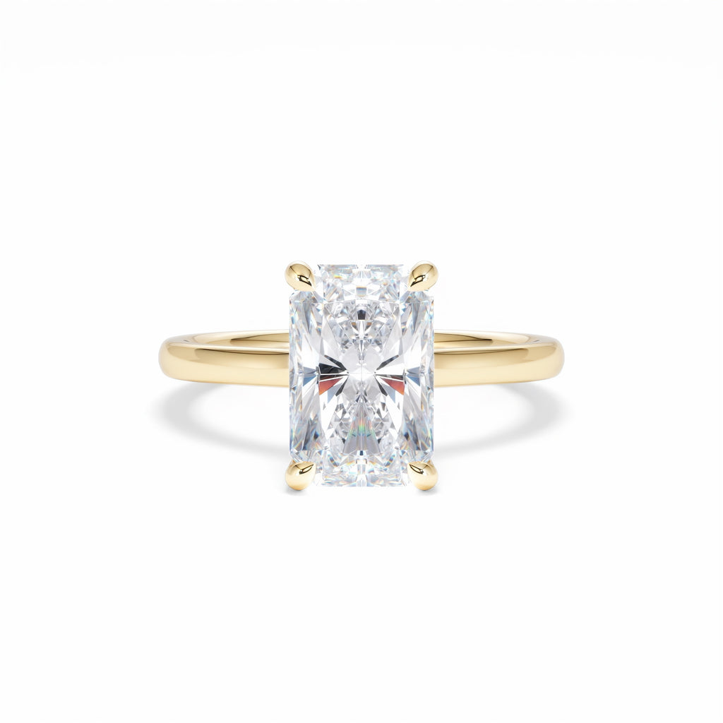 Amora Radiant 3.00ct Hidden Halo Lab Diamond Engagement Ring G/VS1 Set in 18K Gold