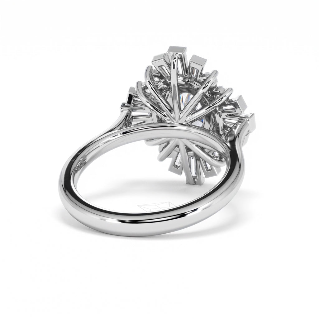 The Radiance Lab Diamond Ring 2.00ct H/SI Set in 9K White Gold,Wide Hands