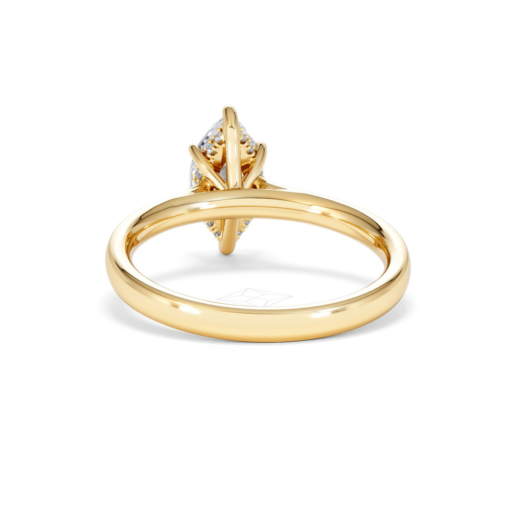 Amora Marquise 1.07ct Hidden Halo Lab Diamond Engagement Ring F/VS Set in 18K Gold