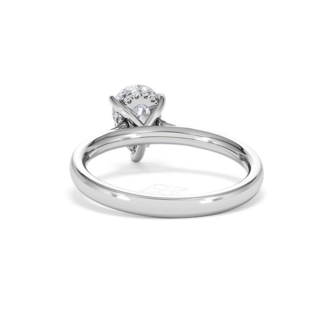 Amora Pear 1.07ct Hidden Halo Diamond Engagement Ring F/VS Set in Platinum