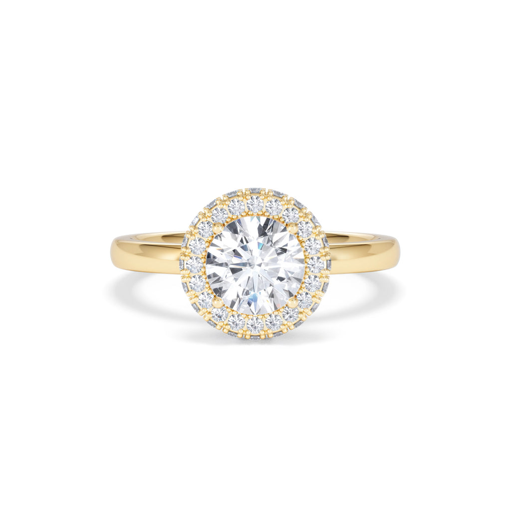 Eleanor GIA Diamond Halo Engagement Ring in 18K Gold 1.23ct G/SI2