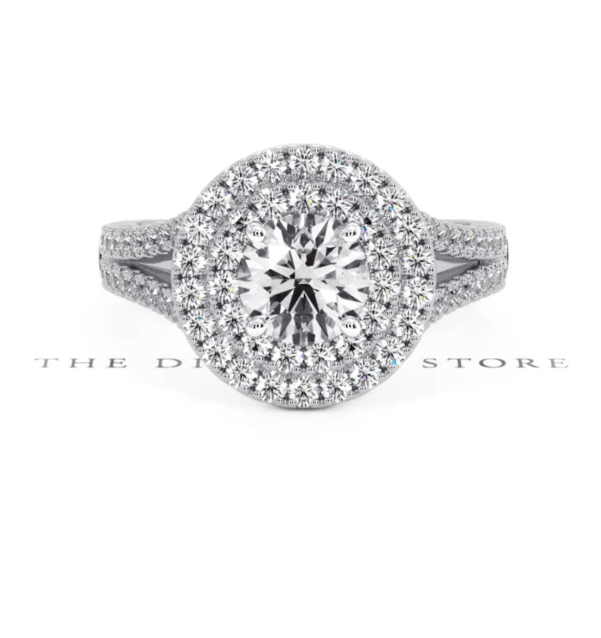 Camilla GIA Diamond Halo Engagement Ring in Platinum 1.65ct G/SI2