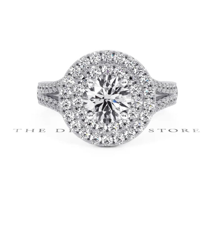 Camilla GIA Diamond Halo Engagement Ring in Platinum 1.85ct G/VS2