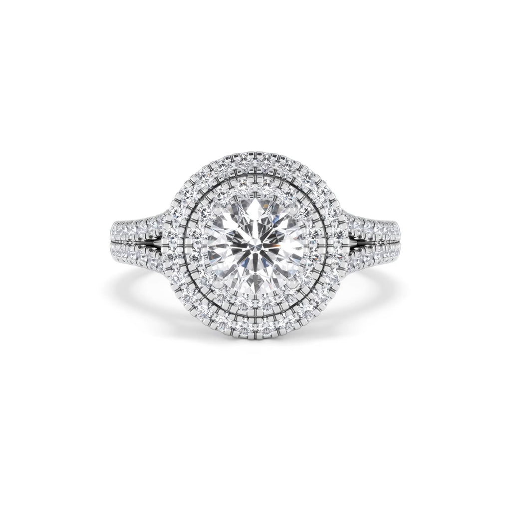 Camilla GIA Diamond Halo Engagement Ring 18K White Gold 2.15ct G/SI2