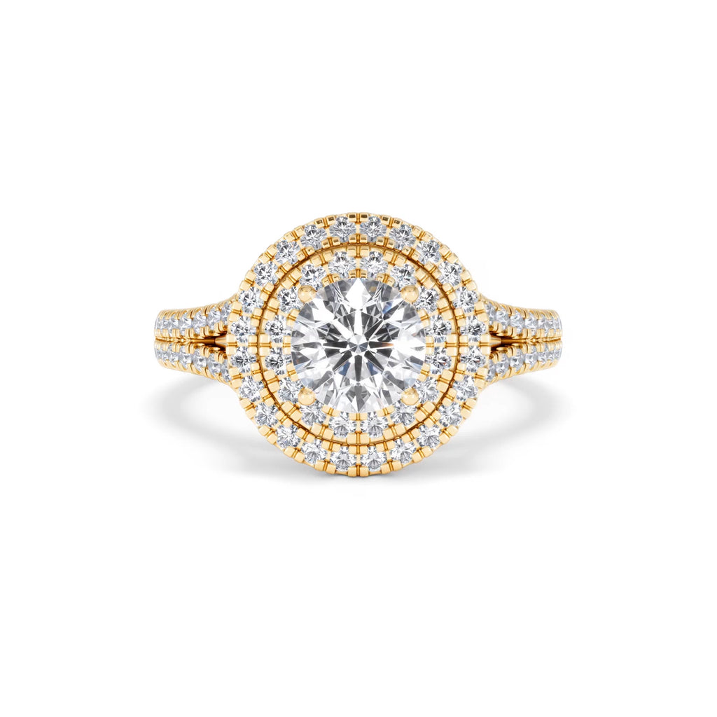 Camilla GIA Diamond Halo Engagement Ring in 18K Gold 2.15ct G/SI2