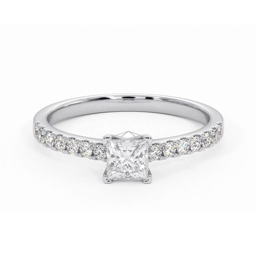 Katerina Lab Princess Diamond Engagement Ring Platinum 0.85ct F/VS1