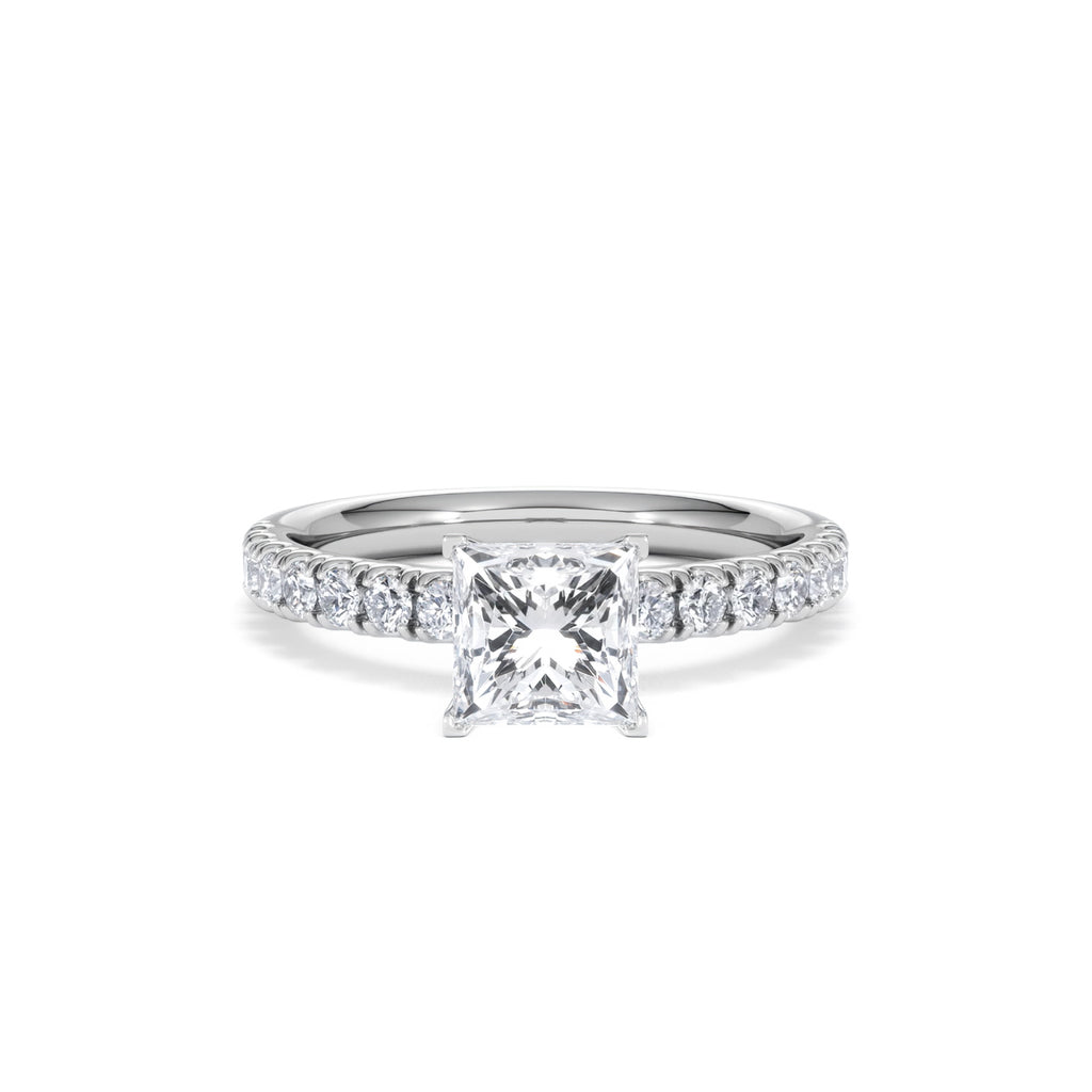 2.60ct Katerina Lab Princess Diamond Engagement Ring Platinum F/VS1