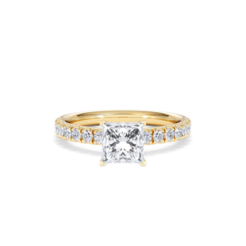 Katerina Lab Princess Diamond Engagement Ring 18K Gold 1.55ct F/VS1