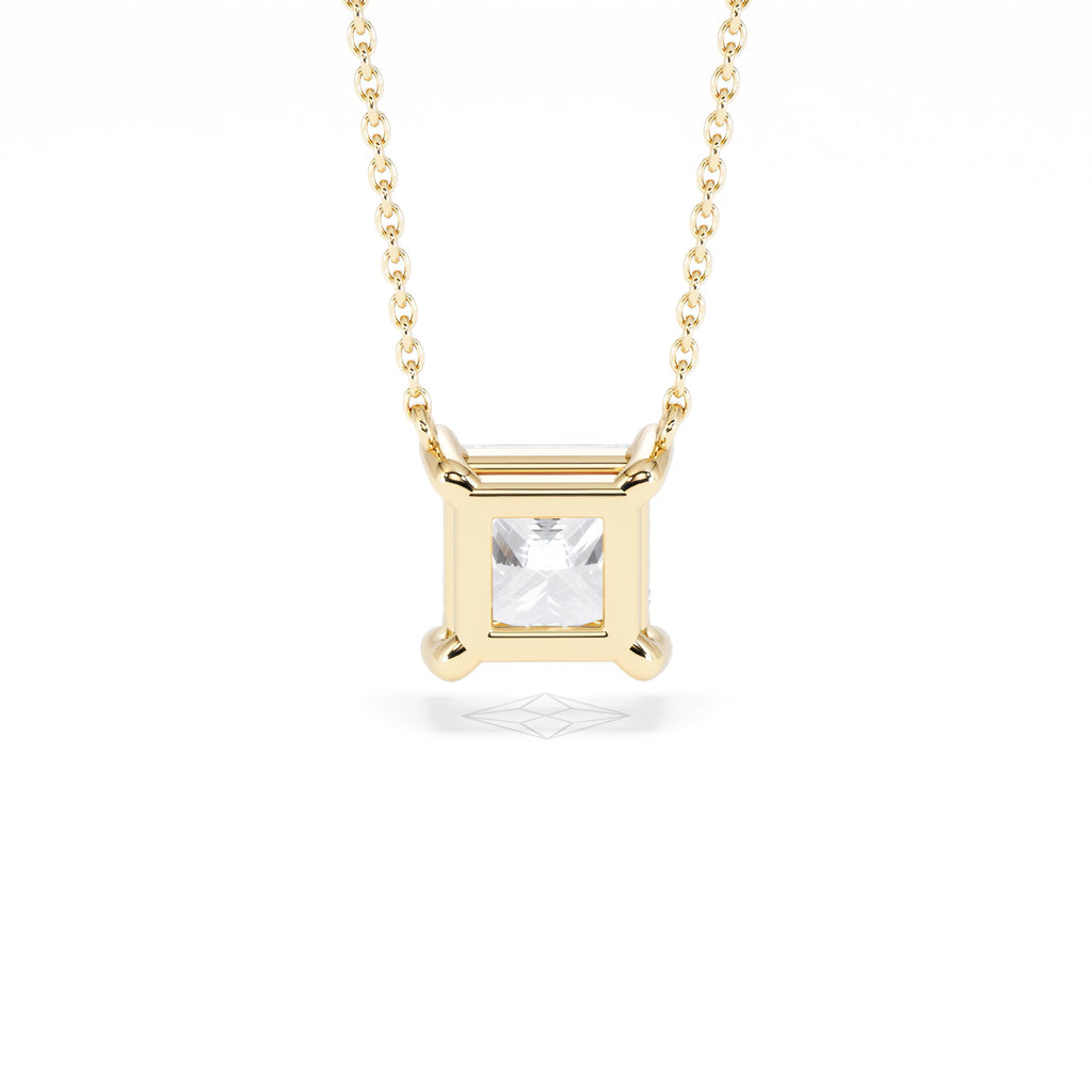 Wanderlust Floating Princess Cut Lab Diamond Solitaire Necklace 2.00ct H/SI in 9K Gold