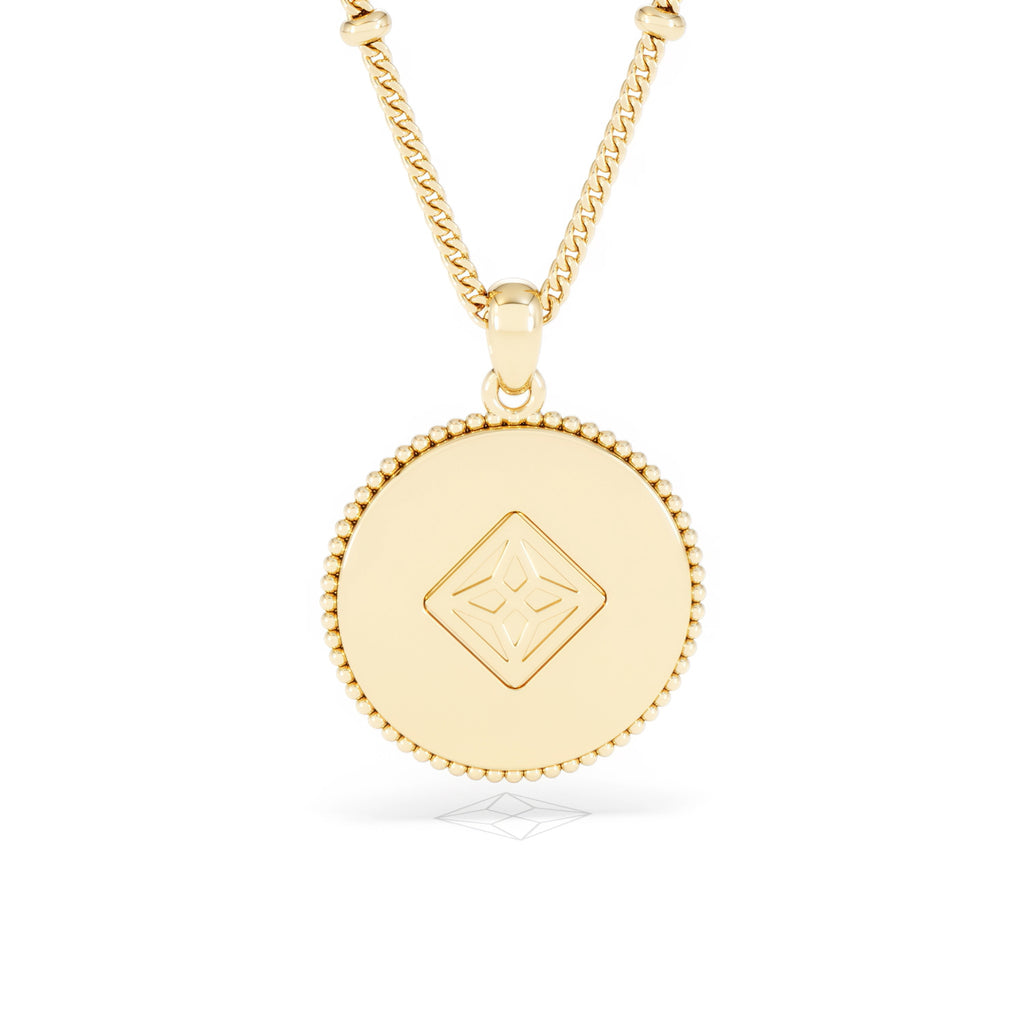 Zodiac Aries Necklace Medallion Lab Grown 0.02ct in 18K Gold Vermeil