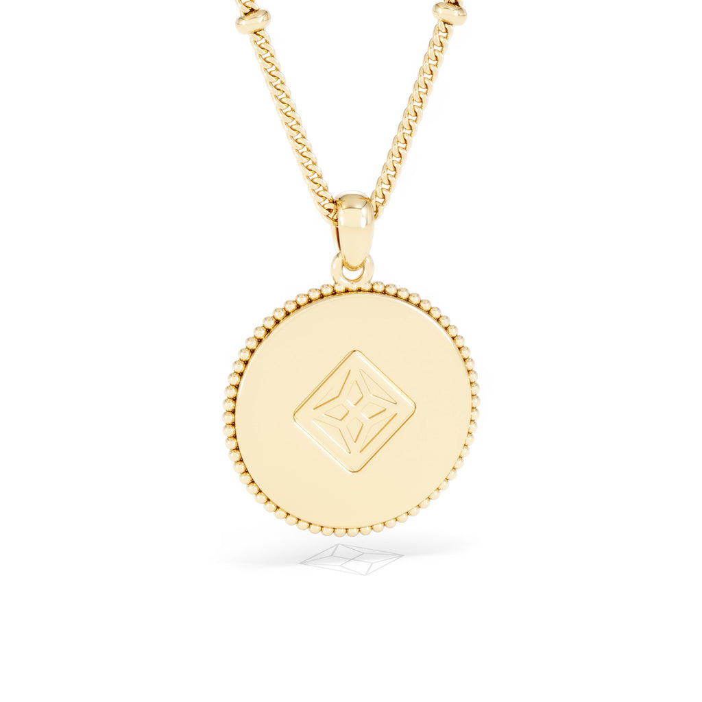 Zodiac Pisces Necklace Medallion Lab Grown 0.02ct in 18K Gold Vermeil