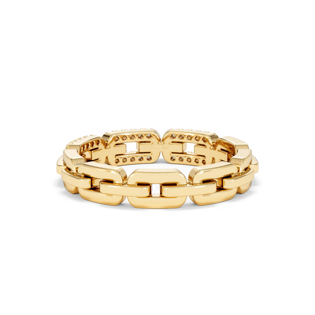 Lab Diamond Chain Link Ring 0.14ct in 18k Gold Vermeil